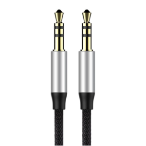 Baseus Câble audio mâle à mâle M30 1,5m Argent+Noir – CAM30-CS1