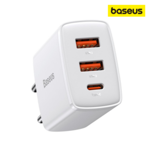Chargeur Baseus 2 Ports USB + USB-C 30W EU Blanc – CCXJ-E02