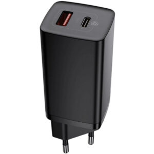 Baseus Chargeur USB + Type C QC 3.0 PD 3.0 65W Noir – CCGAN2L-B01