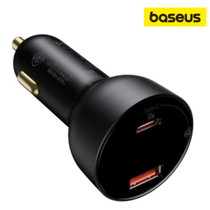 Image de Baseus Chargeur de Voiture 100W avec câble USB + Type-C Noir – CCZX-100C