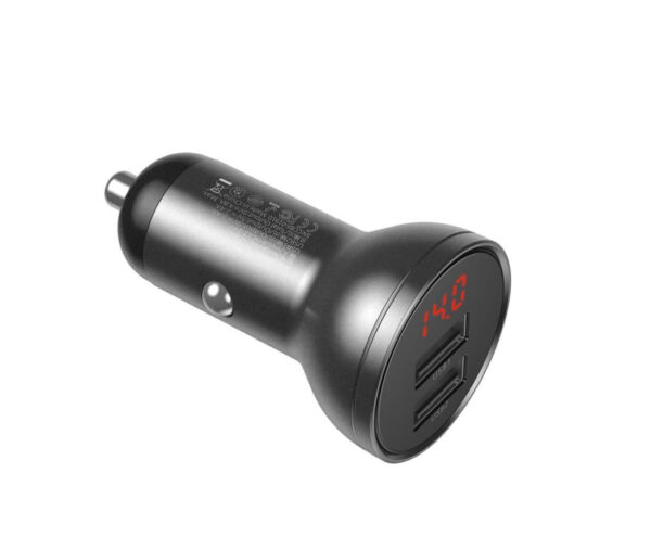 Image de Chargeur de voiture Baseus 2x USB, 4.8A 24W Noir – CCBX-0G