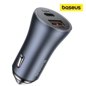 Image de Chargeur de Voiture Baseus 40W USB + Type C avec Câble Type C vers Lightning – Noir (TZCCJD-B0G)