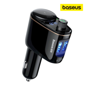 Chargeur de Voiture Baseus avec Émetteur FM Bluetooth MP3 – Noir (CCALL-RH01)