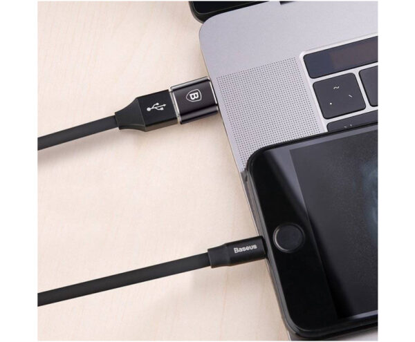Image de Baseus Mini Adaptateur USB Femelle Vers Type-C Mâle Noir – CATOTG-01