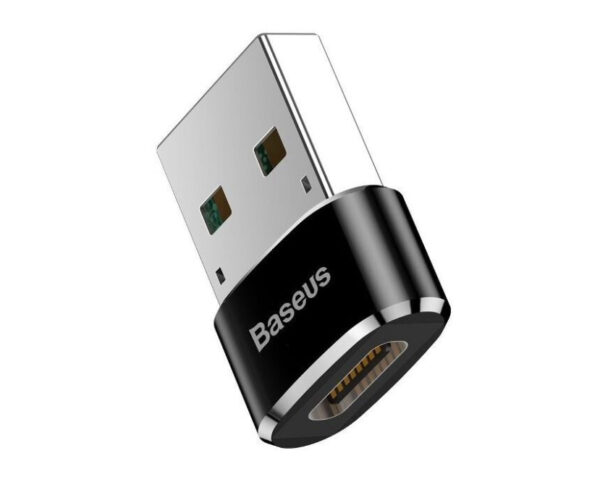 Image de Baseus Mini Adaptateur Type-C Femelle à USB Mâle Noir – CAAOTG-01