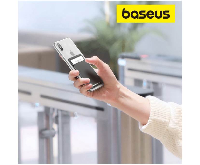 Image de Baseus Pochette à Cartes en Silicone Gris Foncé ACKD-A0G Image de Baseus Pochette à Cartes en Silicone Gris Foncé ACKD-A0G