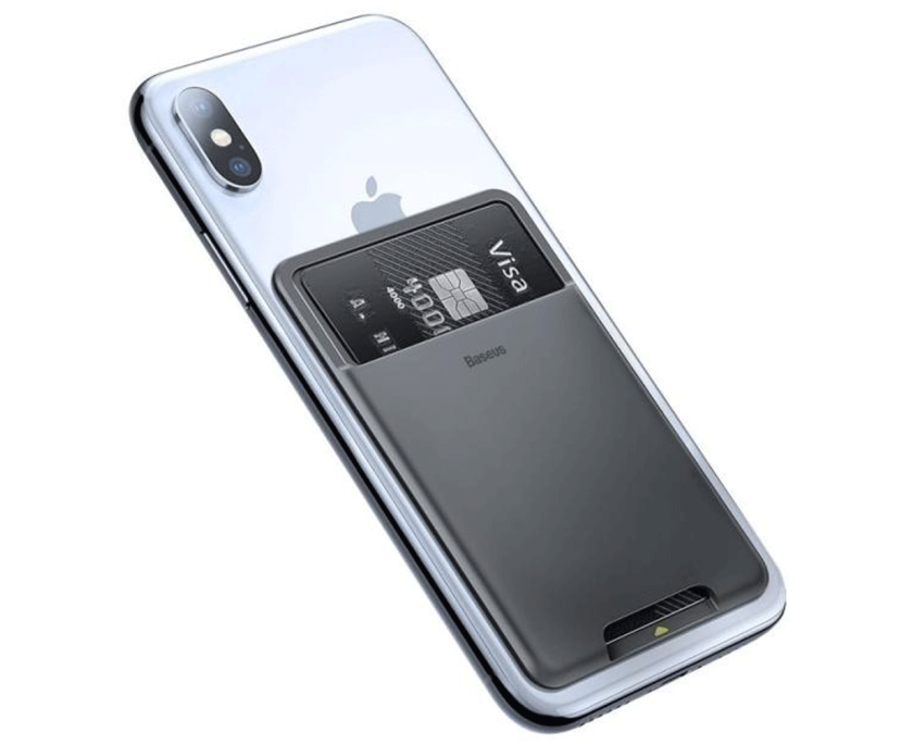 Image de Baseus Pochette à Cartes en Silicone Gris Foncé ACKD-A0G Image de Baseus Pochette à Cartes en Silicone Gris Foncé ACKD-A0G