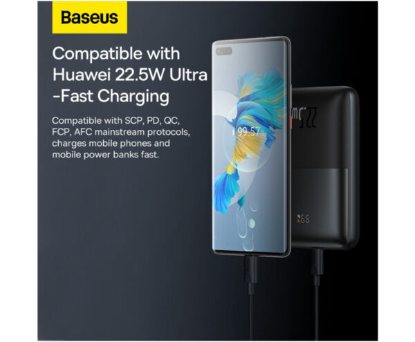 Image de Baseus Power Bank 20000mAh USB Type-C 22.5W Noir – PPBD040301