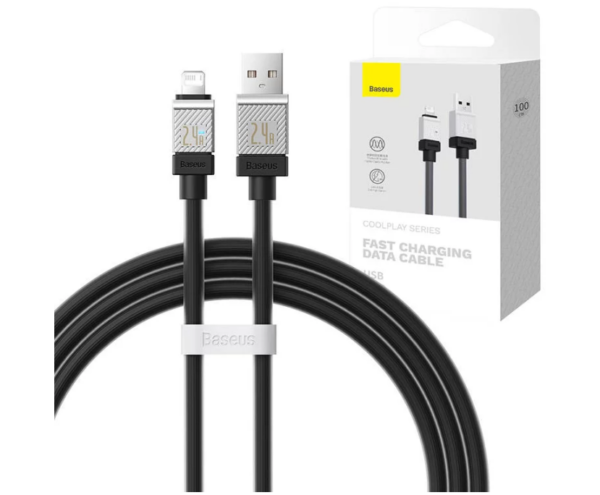 Image de Baseus Câble USB-Lightning 1m 2.4A Noir – CAKW000401