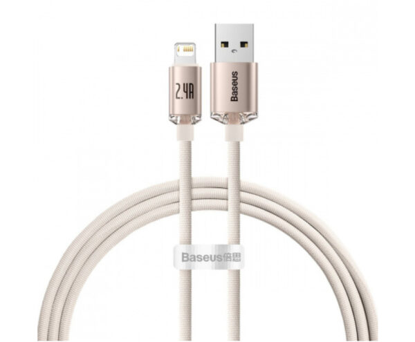 Image de Baseus Crystal Shine Series Câble USB vers Lightning 2.4A 1.2m Rose – CAJY001104