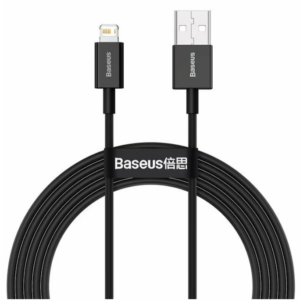 Image de Câble USB/Lightning Baseus 2.4A 2m Noir – CALYS-C01