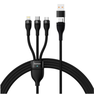 BASEUS CABLE 100W 1,2 M USB + TYPE C TO TYPE C/LIGHTNING/MICRO USB -Noir-CASS030101