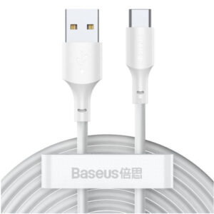 Baseus Câble USB vers USB-C 5A 1.5m 40W Blanc 2PCS/Set – TZCATZJ-02