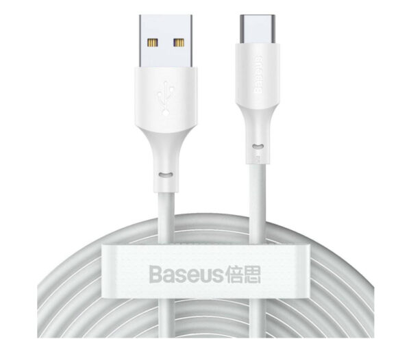 Image de Baseus Câble USB vers USB-C 5A 1.5m 40W Blanc 2PCS/Set – TZCATZJ-02
