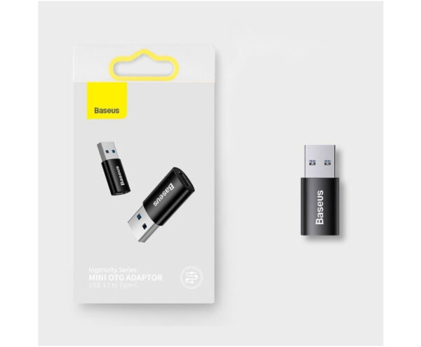 Image de Baseus Adaptateur USB-C mâle vers USB 3.1 femelle Noir – Modèle ZJJQ00001