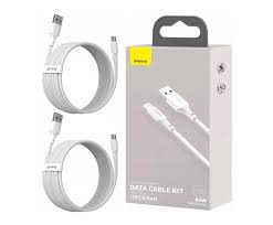 Image de Baseus Câble USB vers USB-C 5A 1.5m 40W Blanc 2PCS/Set – TZCATZJ-02