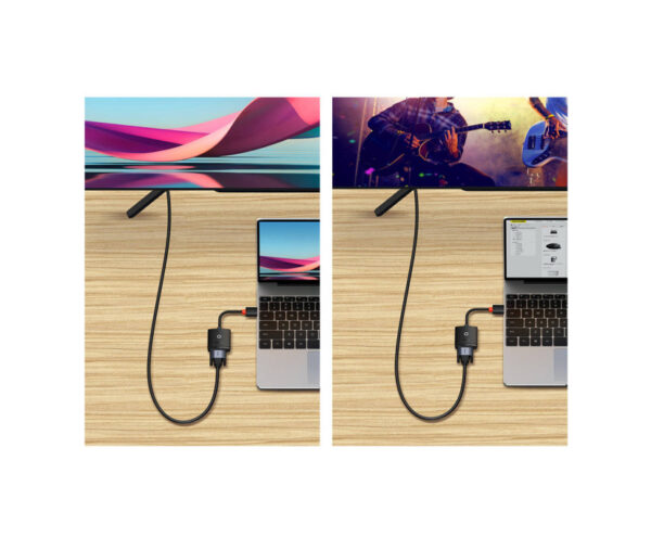 Image de Baseus Adaptateur de Prise HDMI vers VGA + Alimentation 3,5 mm / Micro USB Noir – WKQX010101