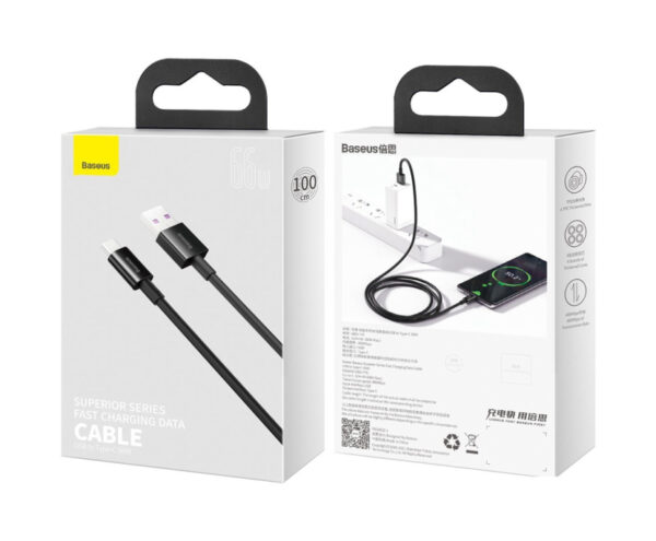 Image de Baseus Câble USB vers Type-C 66W 1m Noir CATYS-01