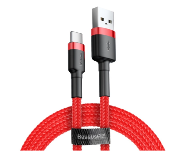 Image de Baseus Câble USB Type-C 0,5m Rouge – CATKLF-A09