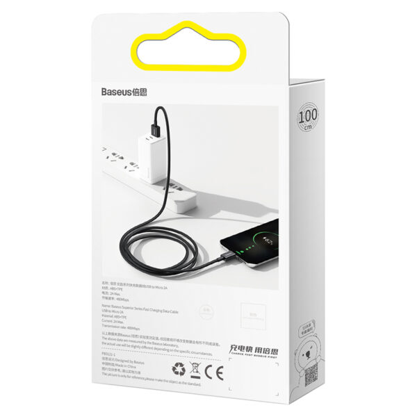Image de Baseus Câble USB vers Micro USB 2A 1m Noir-camys-01