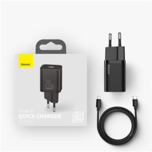 Image de Baseus Chargeur et Câble Type-C vers iP PD 20W 1m Noir – TZCCSUP-B01