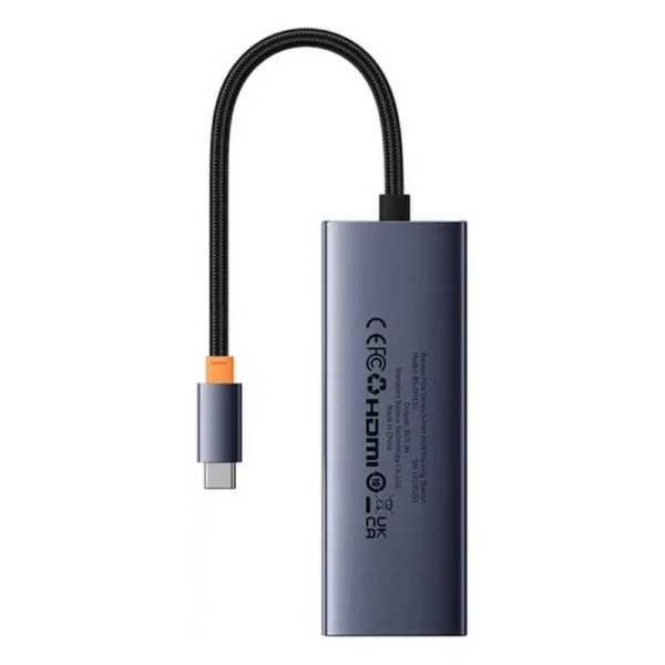 Image de Baseus Flite USB-C Adapter (1xHdmi 4K@30Hz + 4xUsb 3.0) Gray B00052809813-00